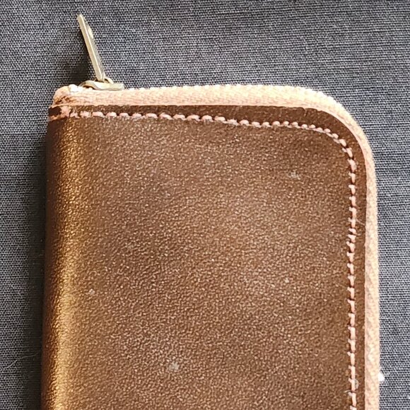 Vintage Brown Leather ZipUp Key Caddy Genuine Cowhide Key Holder Small Organizer - Picture 2 of 13